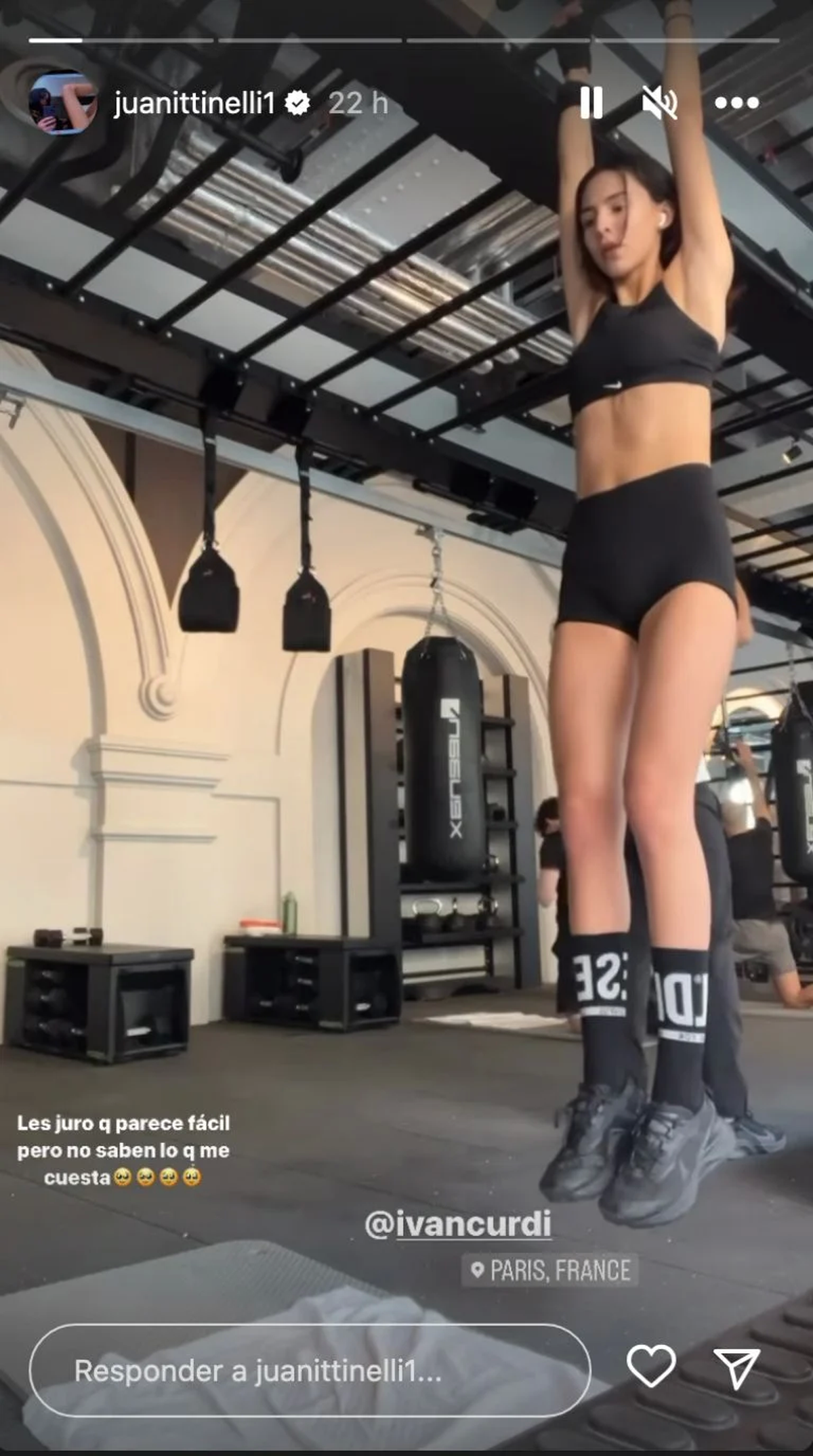 Calcitas culotte y corpiño sporty, el look de Juanita Tinelli que dinamitó el gym.