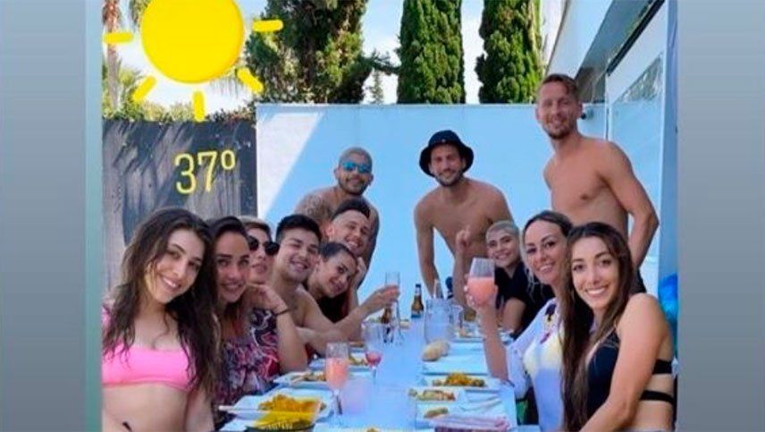 Tras romper la cuarentena, Banega, Ocampos y Vázquez se entrenaron en Sevilla