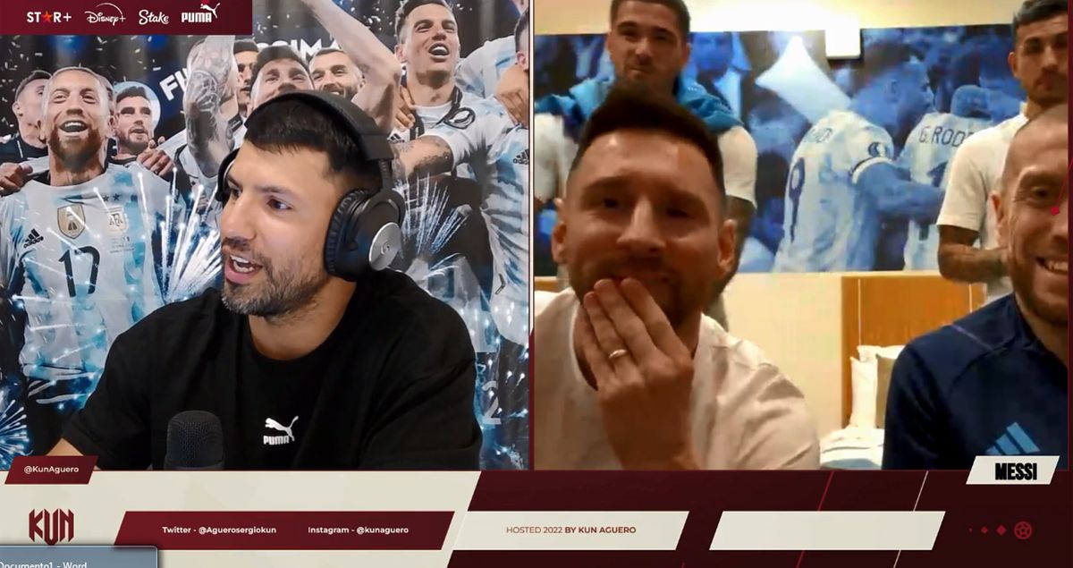 El Kun Agüero charló con Lionel Messi y otros jugadores de la Selección argentina, en pleno Mundial Qatar 2022.