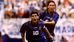 Diego Maradona y su último gol con la Selección argentina.