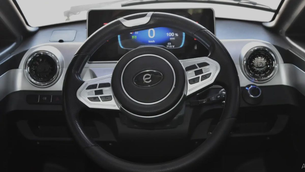 Este es el tablero del auto eléctrico Chiki, fabricado en San Luis. Este es el tablero del auto eléctrico Chiki, fabricado en San Luis.