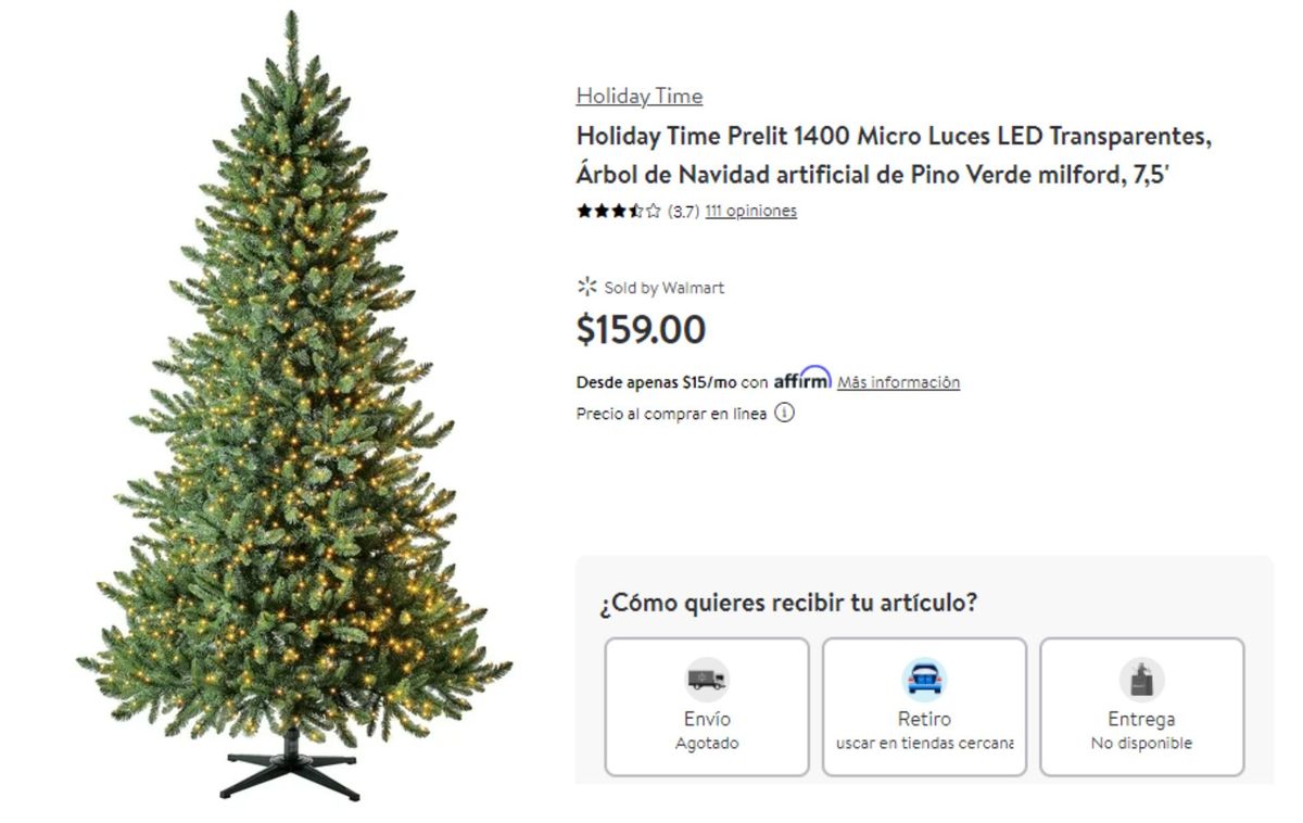 El árbol de Navidad de Walmart en todo su esplendor por solo $159 El árbol de Navidad de Walmart en todo su esplendor por solo $159