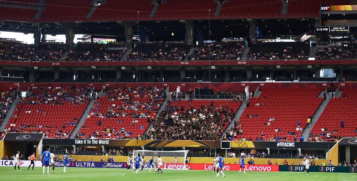 El público en el partido del Chelsea y Los Angeles FC fue escaso.