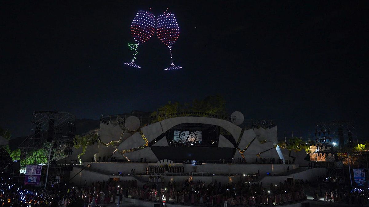 Así se creó el espectáculo con 500 drones que brillaron en la Vendimia 2026
