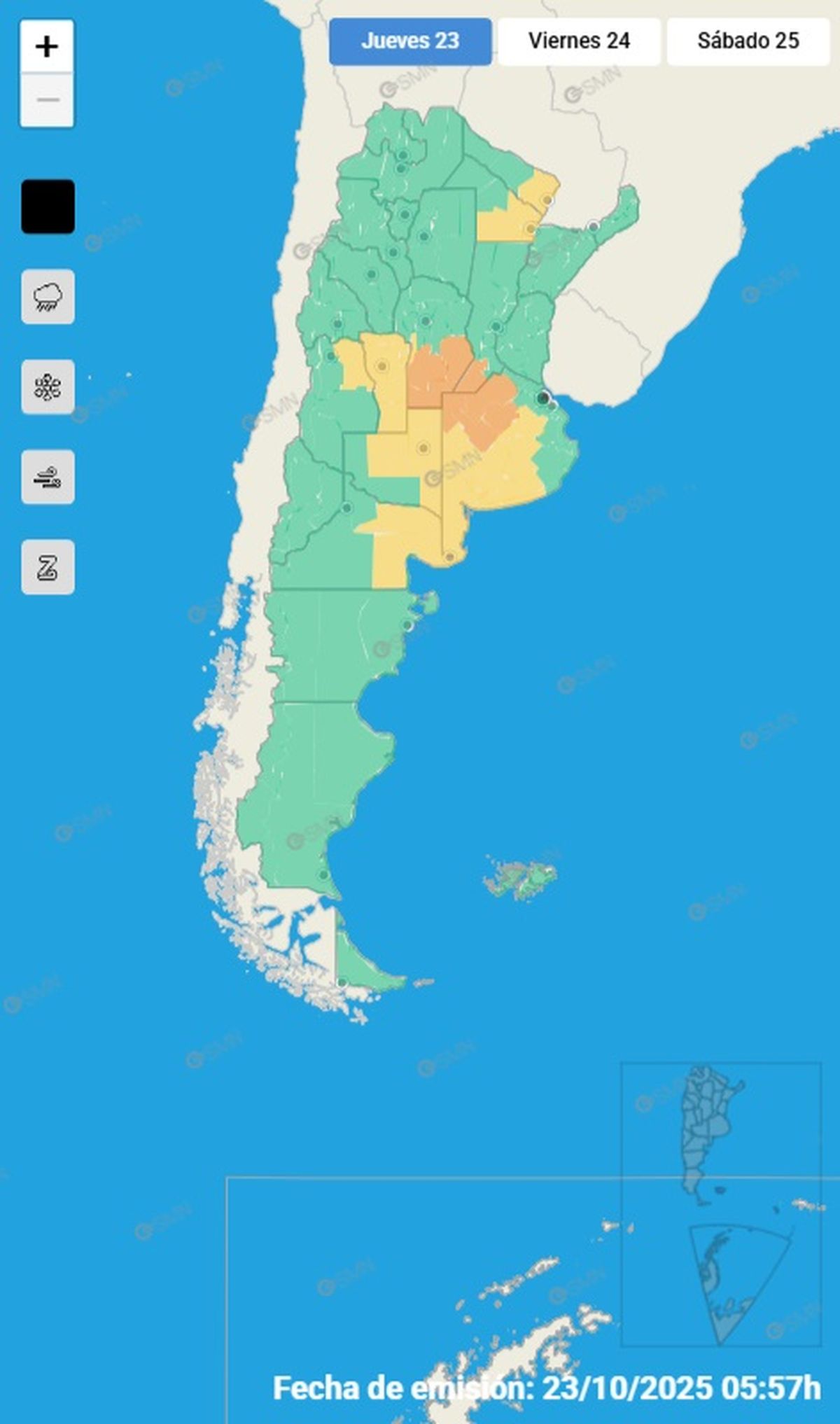 Estas son las provincias afectadas por el cicl&oacute;n.