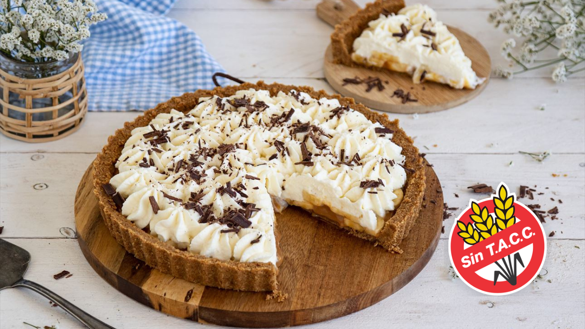 Prepara esta deliciosa tarta banoffee en solo minutos y en una exquisita versión sin TACC.