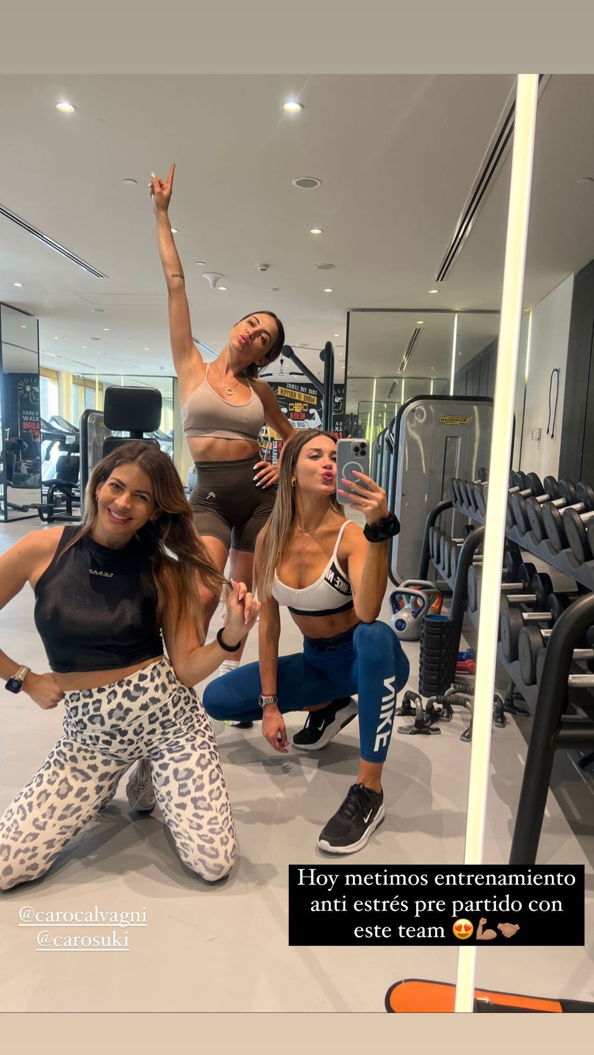 Se viralizó tremenda foto de Agustina Gandolfo y Caro Calvagni en el gym antes del partido y explotó todo.