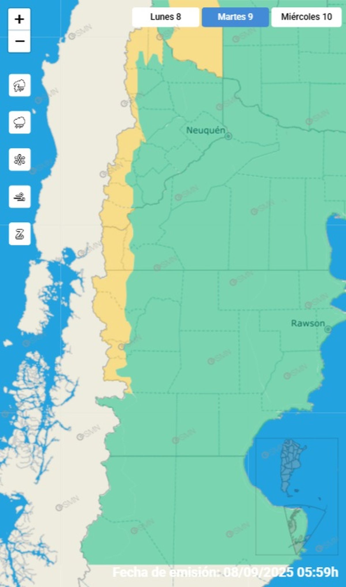 Estas son las zonas afectadas este martes Estas son las zonas afectadas este martes