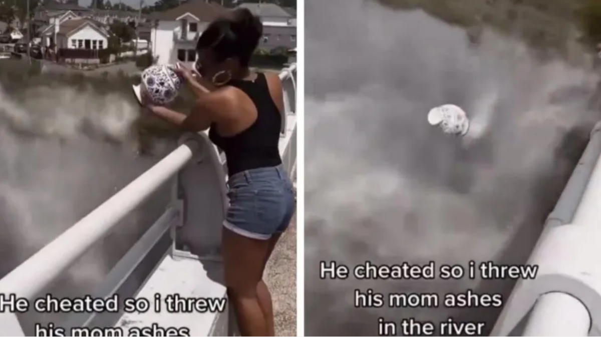 Vengativa. Su marido la engañó y le tiró las cenizas de su madre al río.