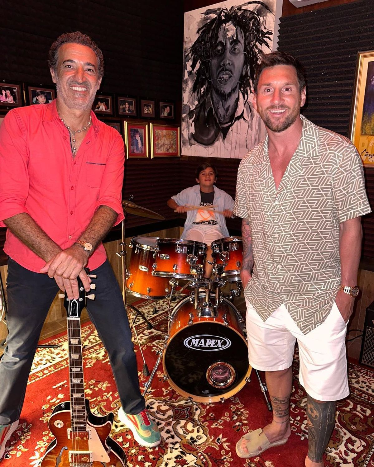 Gerardo Cea, en Prima Pasta con Thiago y Lionel Messi Gerardo Cea, en Prima Pasta con Thiago y Lionel Messi