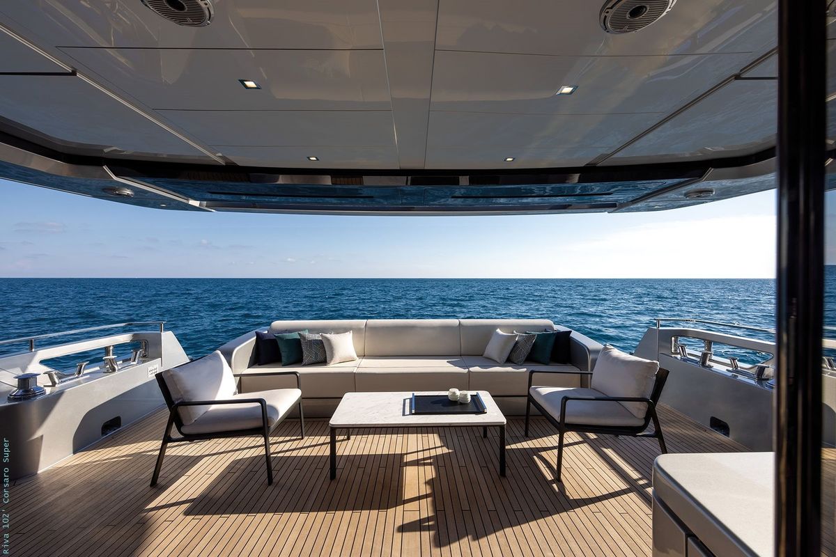 Leclerc presentó un yate único en el mundo, y cargado de lujo. Imagen: Riva Yatch