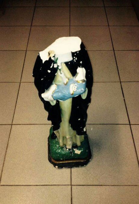 Robaron y decapitaron la imagen de la Patrona de Santa Rosa