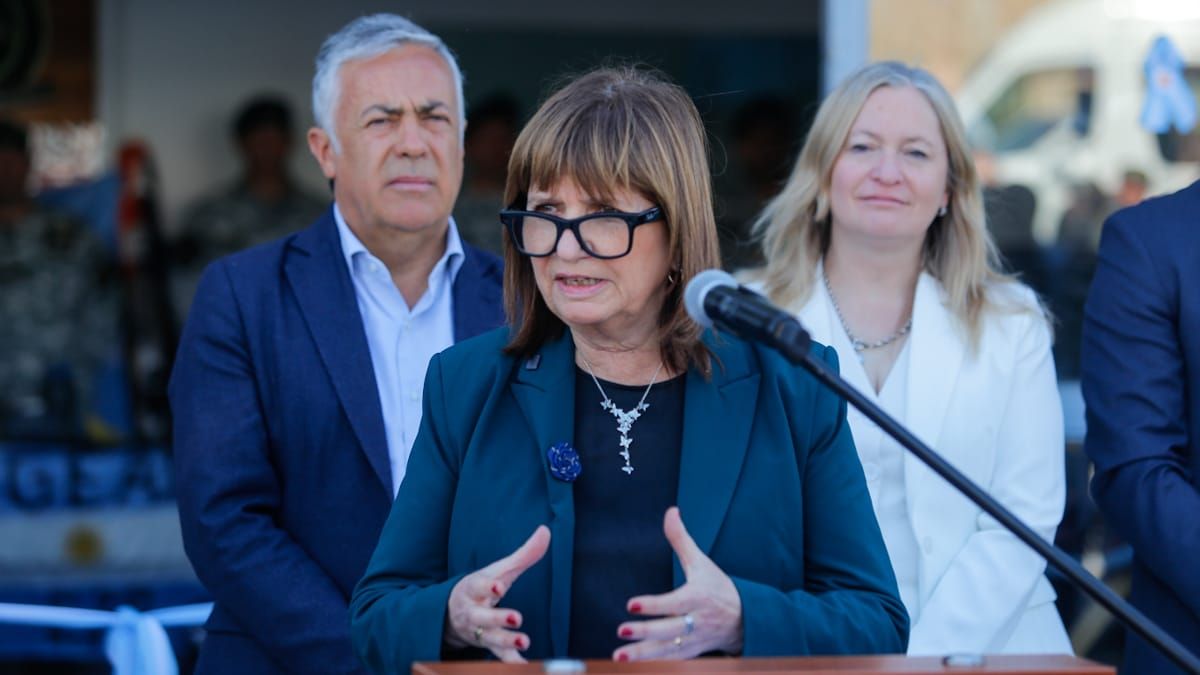 La ministra de Seguridad de la Nación, Patricia Bullrich, en Mendoza.