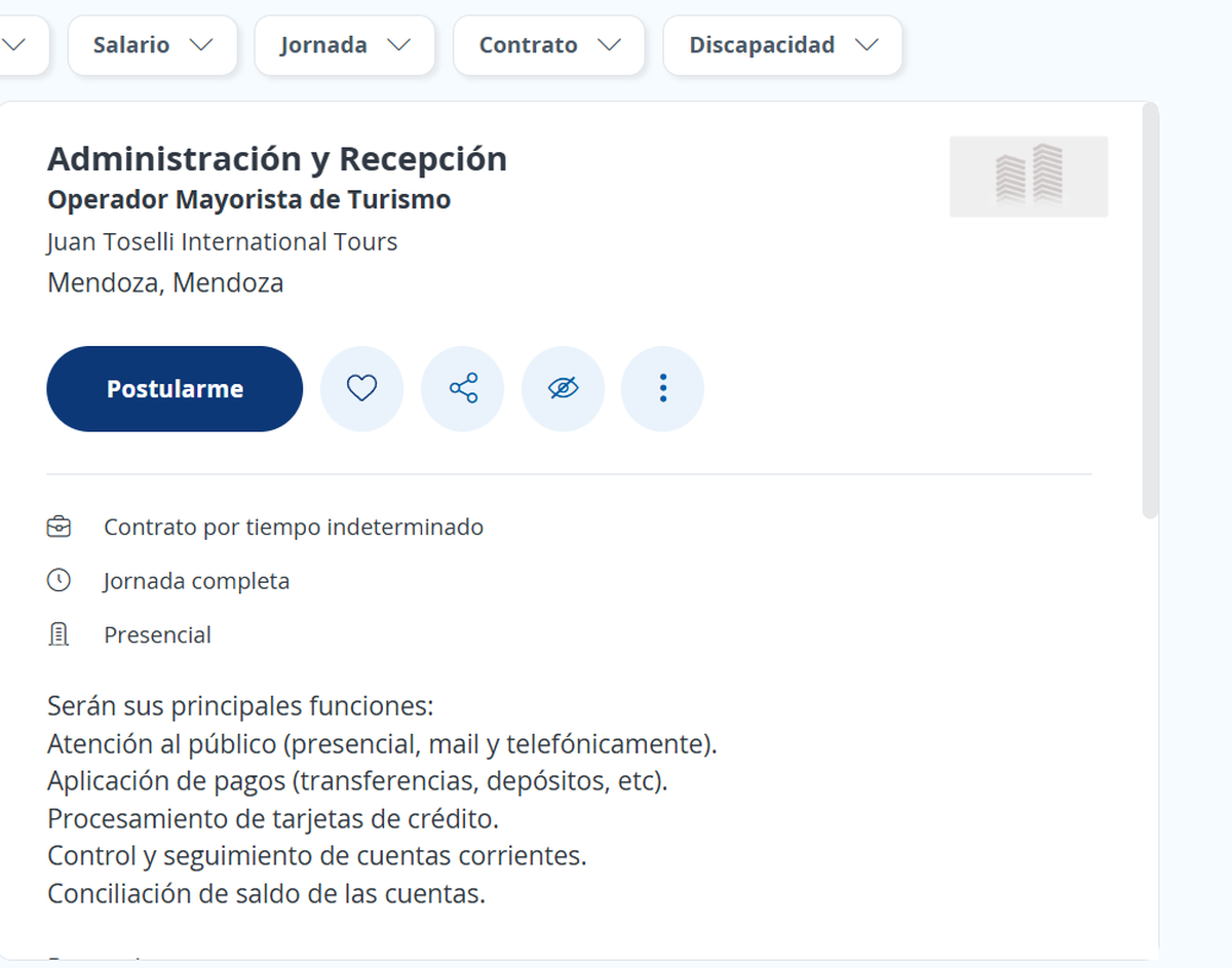 Puedes aplicar a esta vacante a través del sitio Computrabajo. Puedes aplicar a esta vacante a través del sitio Computrabajo.