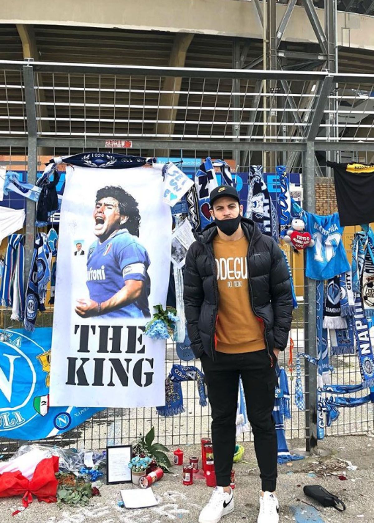 Renzo Grasso en el estadio Diego Maradona, en Nápoles