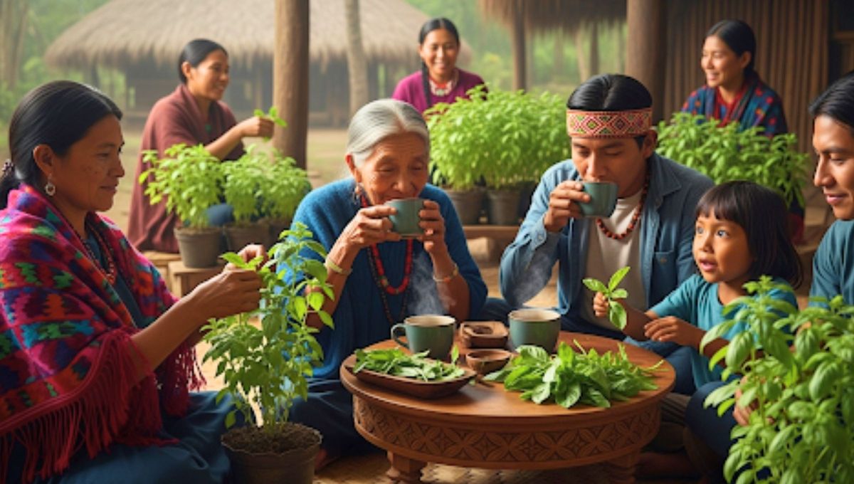 Imagen creada con IA sobre como dentro de las comunidades indígenas, la medicina tradicional es un medio necesario para que sus integrantes puedan mejorar su salud usando albahaca Imagen creada con IA sobre como dentro de las comunidades indígenas, la medicina tradicional es un medio necesario para que sus integrantes puedan mejorar su salud usando albahaca