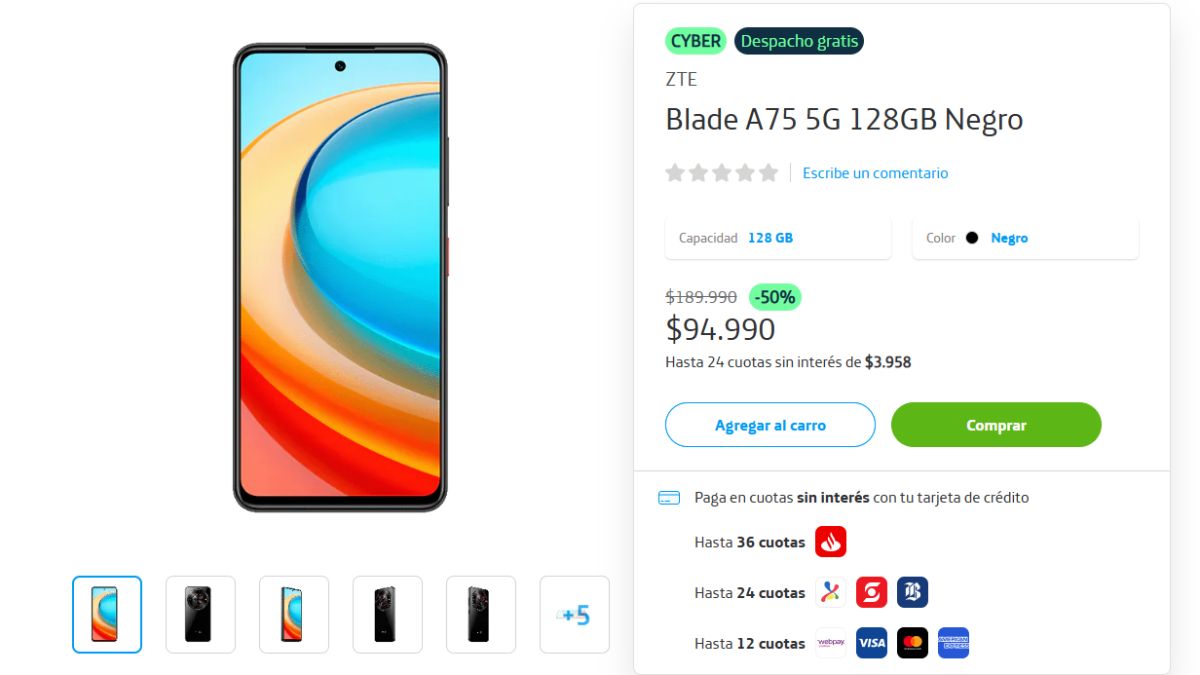 El celular que tiene un gran descuento en Chile. El celular que tiene un gran descuento en Chile.