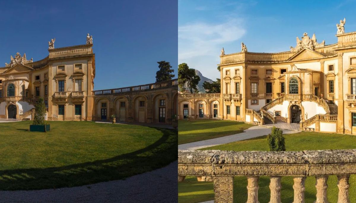 La Villa Valguarnera es una mansión barroca histórica. Se ubica en la ciudad de Bagheria, en la isla de Sicilia, Italia. La Villa Valguarnera es una mansión barroca histórica. Se ubica en la ciudad de Bagheria, en la isla de Sicilia, Italia.