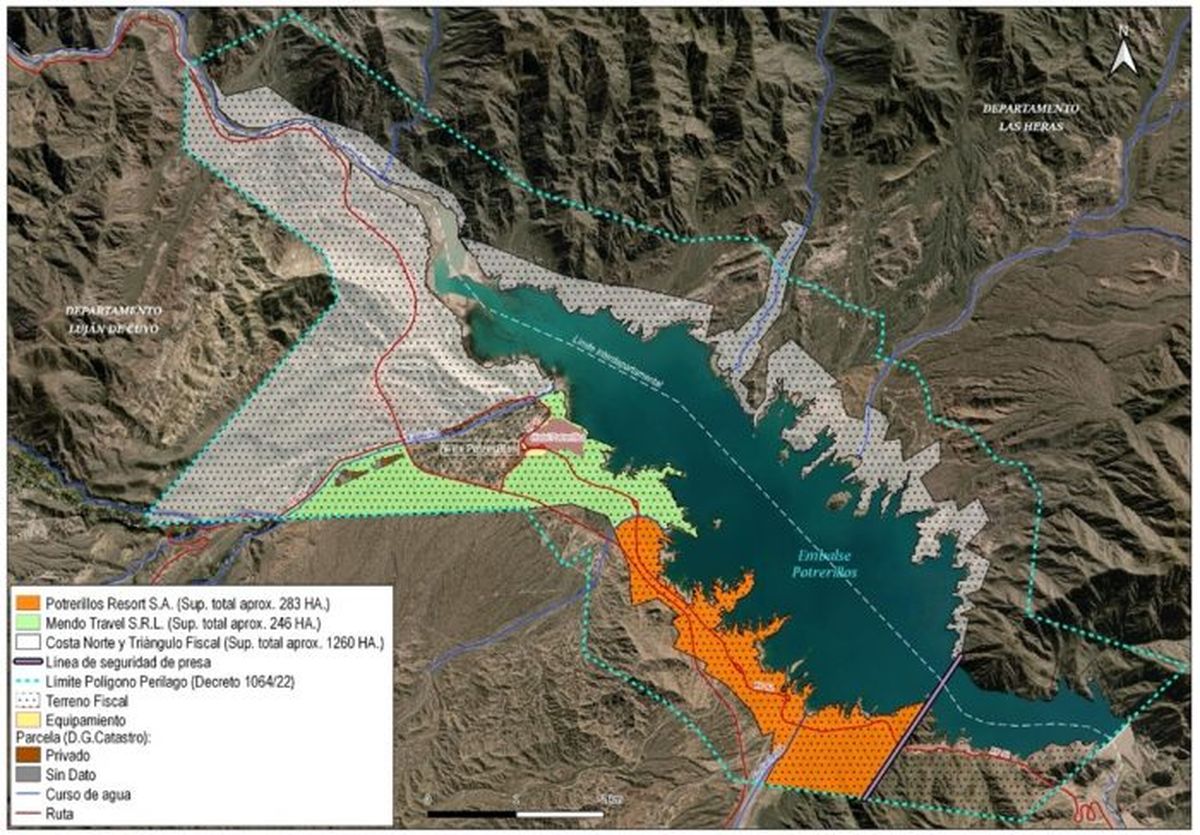 Plano general de obras en el perilago.