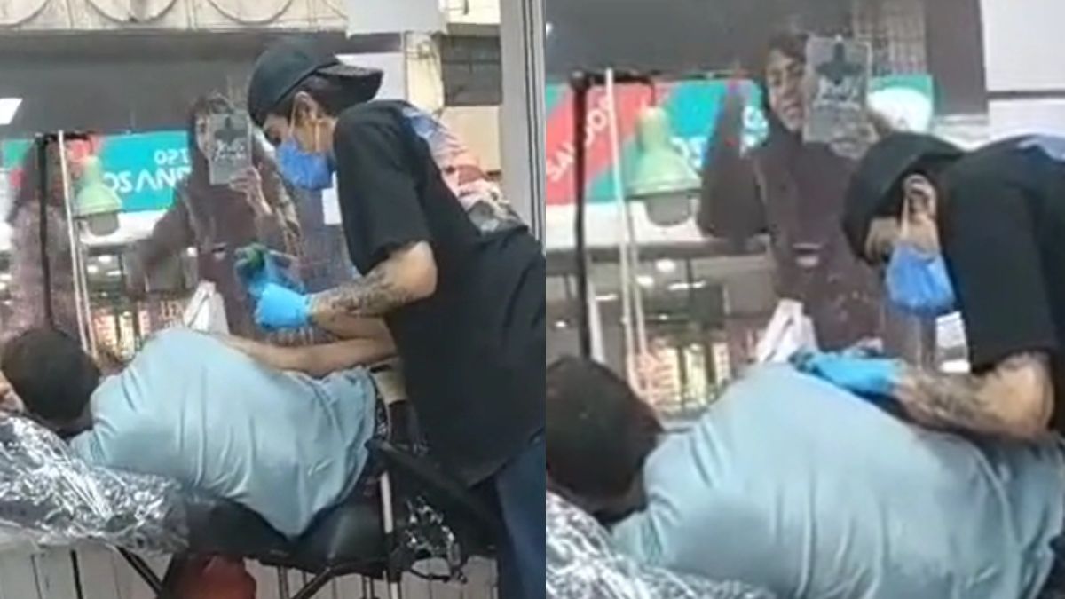 Una señora se volvió viral en Tiktok mientras intentaba exorcizar a un chico que se tatuaba