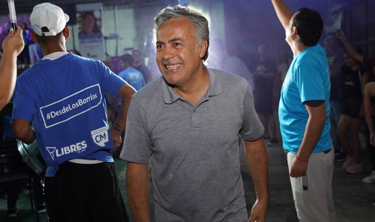 Alfredo Cornejo el jueves en Lavalle, hasta donde fue para apoyar la candidatura de Luppo.
