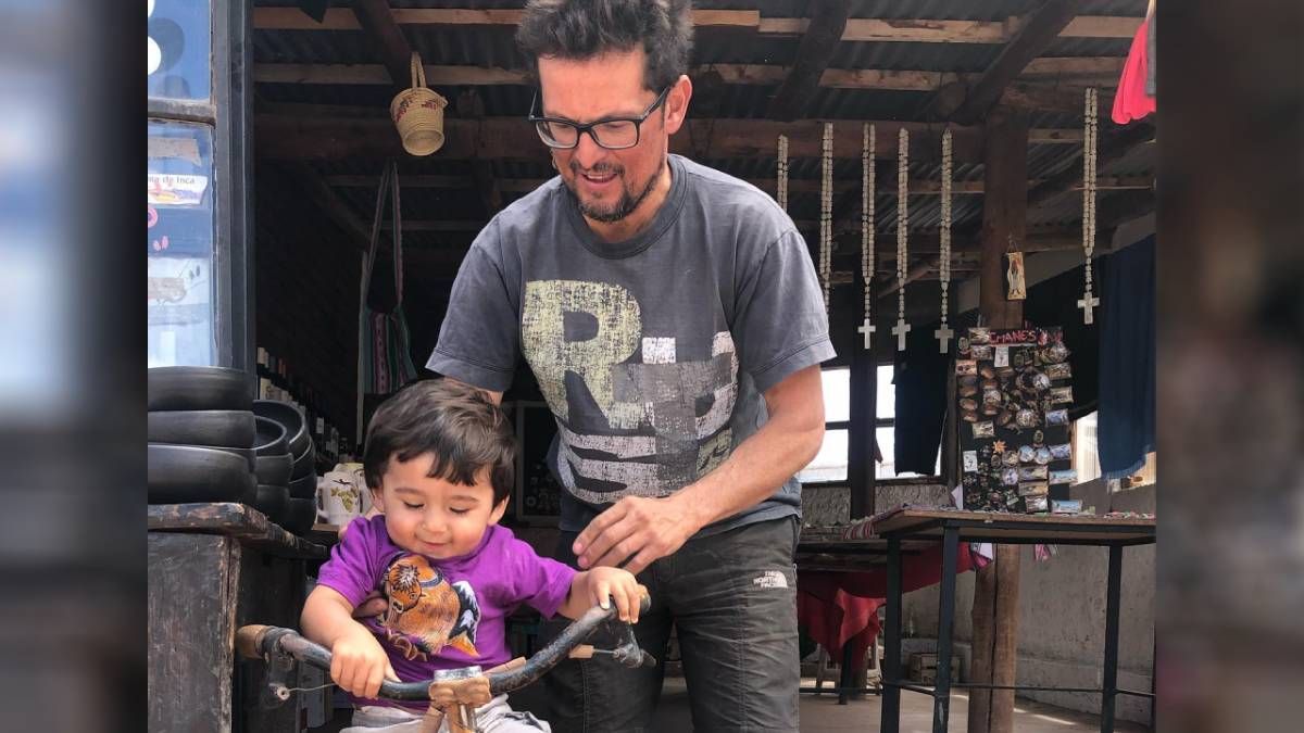 El andinista Nacho Lucero con su hijo Salvador. El andinista Nacho Lucero con su hijo Salvador.