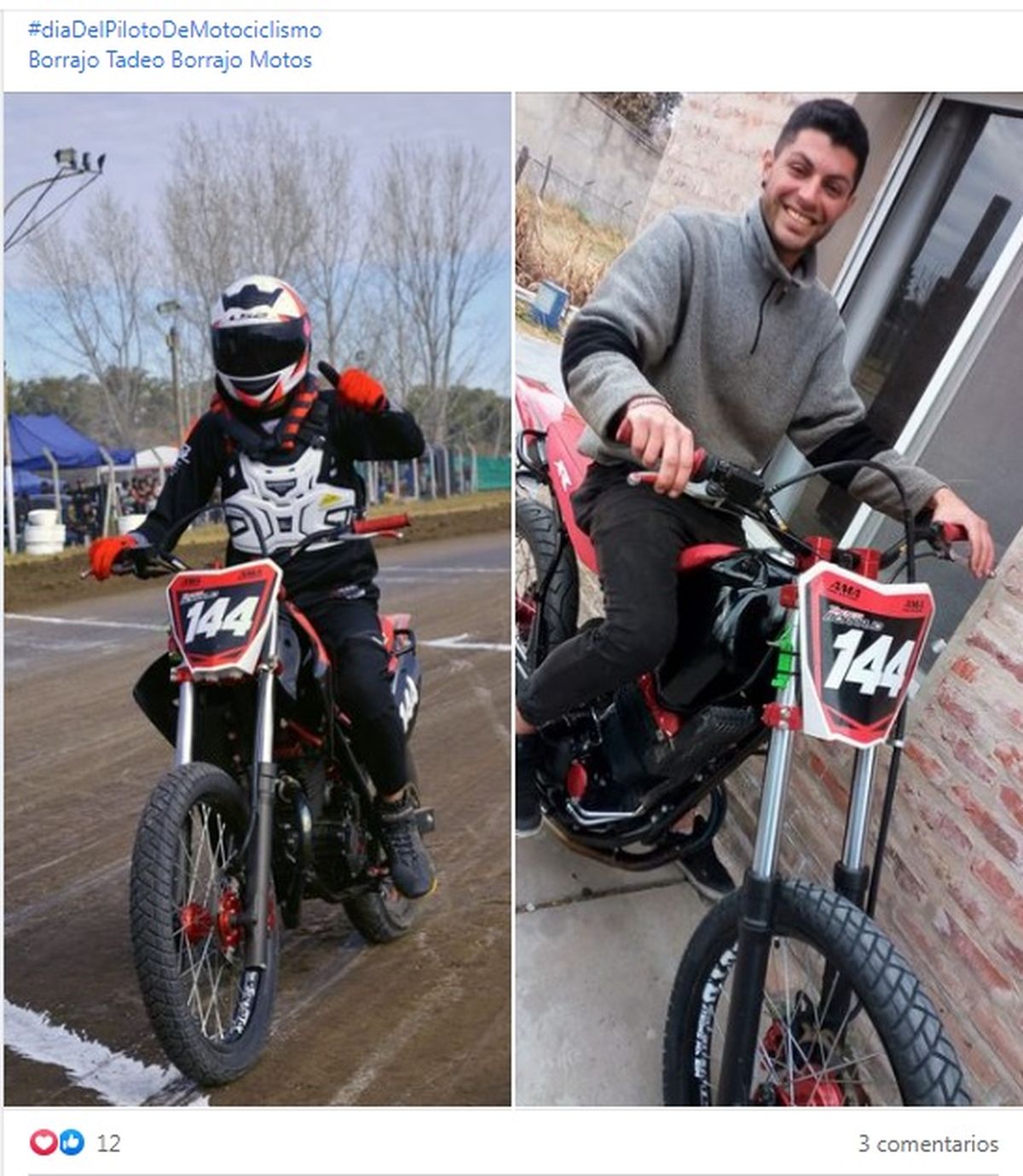 Tadeo, con la ayuda de su hermana Federica, espera llegar a tiempo con el arreglo de su moto, para correr en la próxima prueba, en San Andrés de Giles