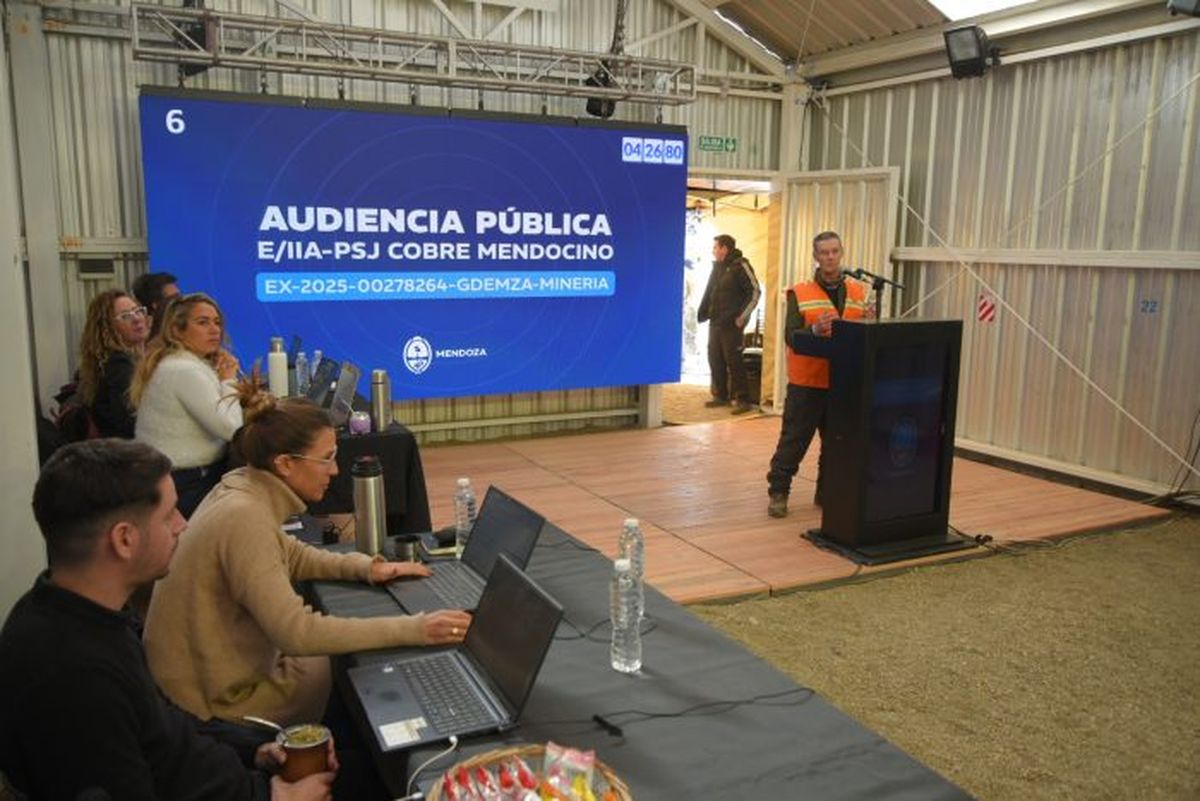 Con mayoría de voces a favor, algunas críticas y muchas ausencias se desarrolló la segunda jornada de la audiencia pública del proyecto PSJ Cobre Mendocino Con mayoría de voces a favor, algunas críticas y muchas ausencias se desarrolló la segunda jornada de la audiencia pública del proyecto PSJ Cobre Mendocino