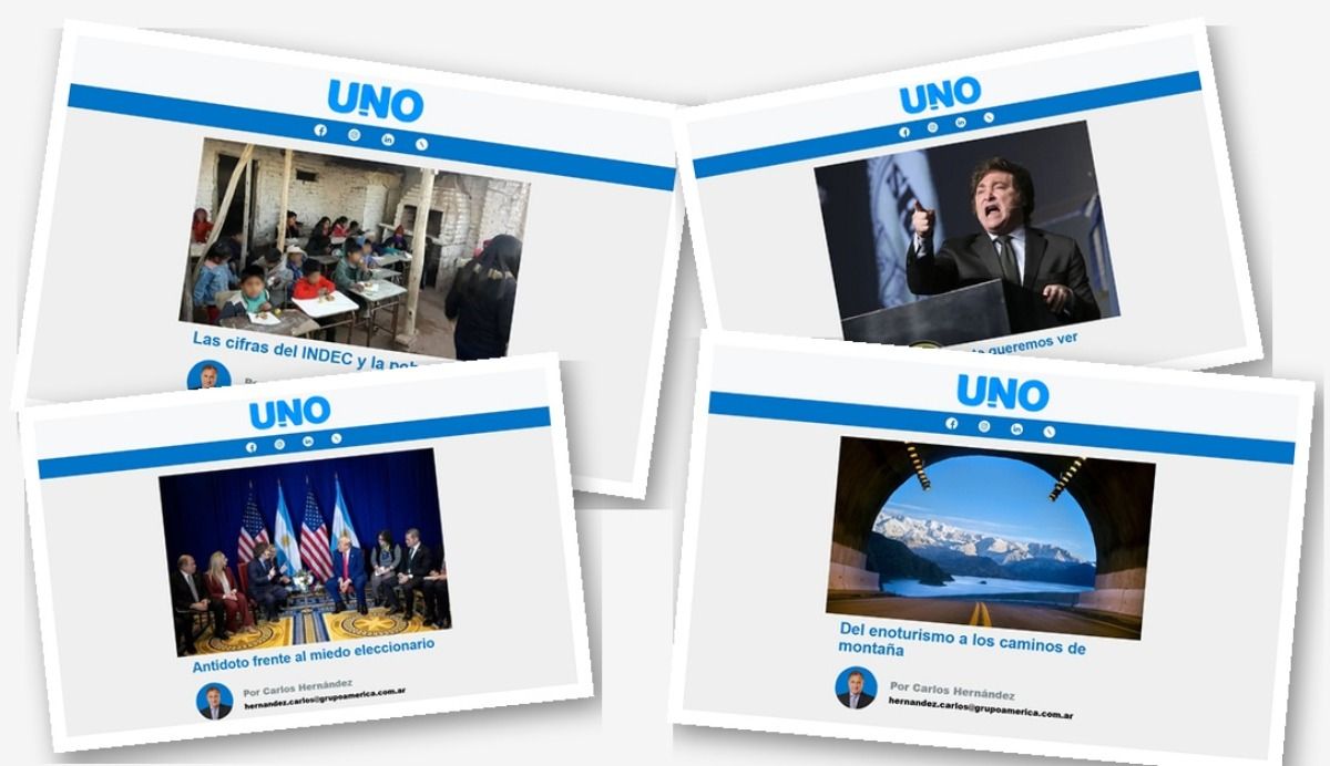 El newsletter de Diario UNO llega cada día con noticias seleccionadas especialmente para nuestros lectores. El newsletter de Diario UNO llega cada día con noticias seleccionadas especialmente para nuestros lectores.