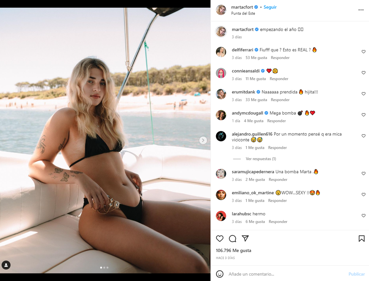 El posteo de Martita Fort que arrasó en Instagram.