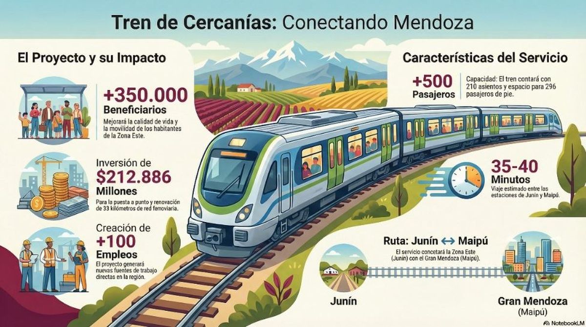 El recorrido del Tren de Cercan&iacute;as que unir&aacute; Maip&uacute; con Jun&iacute;n y todos los datos a tener en cuenta.&nbsp;