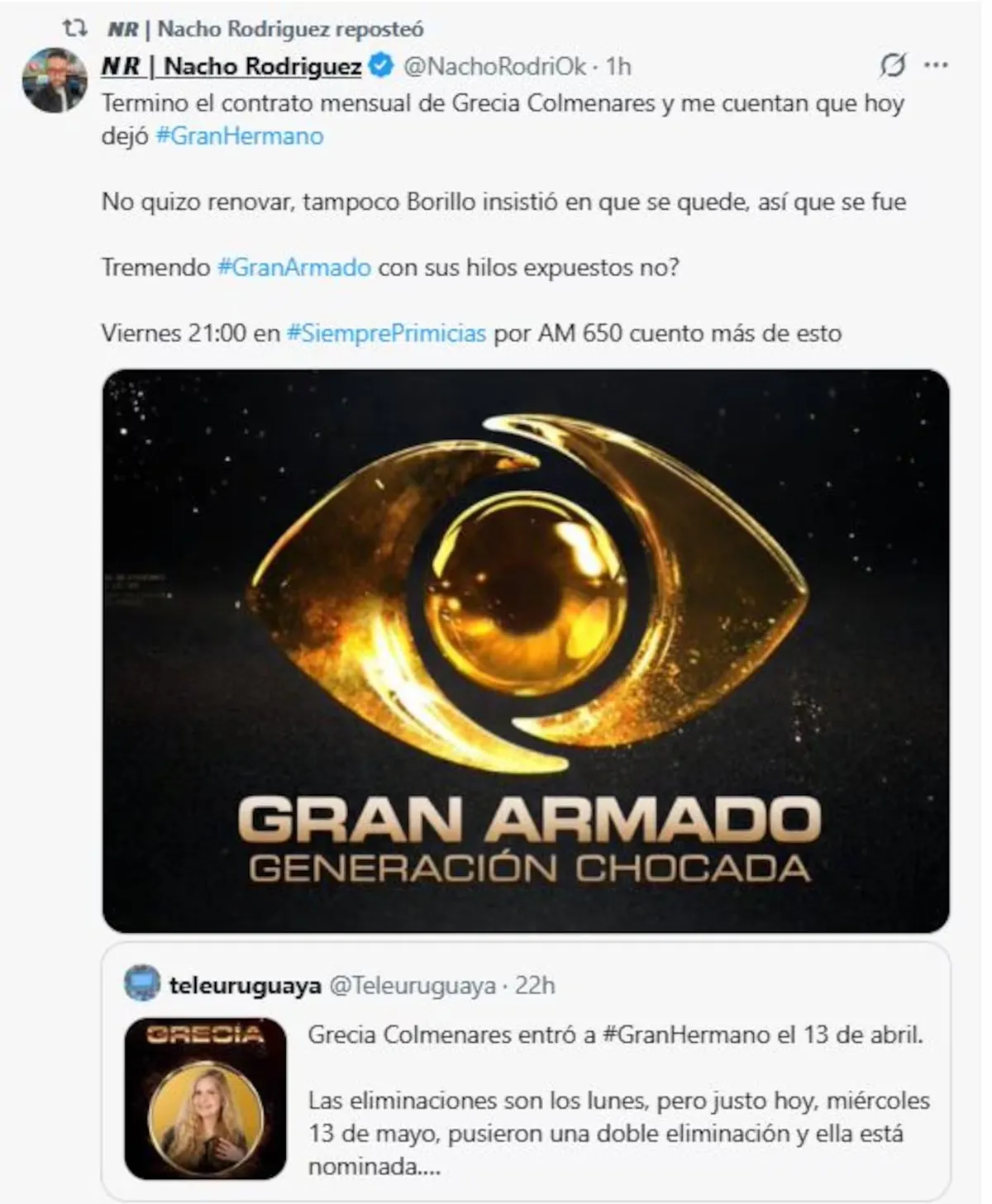 La verdad de la salida de Grecia Colmenares de Gran Hermano. La verdad de la salida de Grecia Colmenares de Gran Hermano.