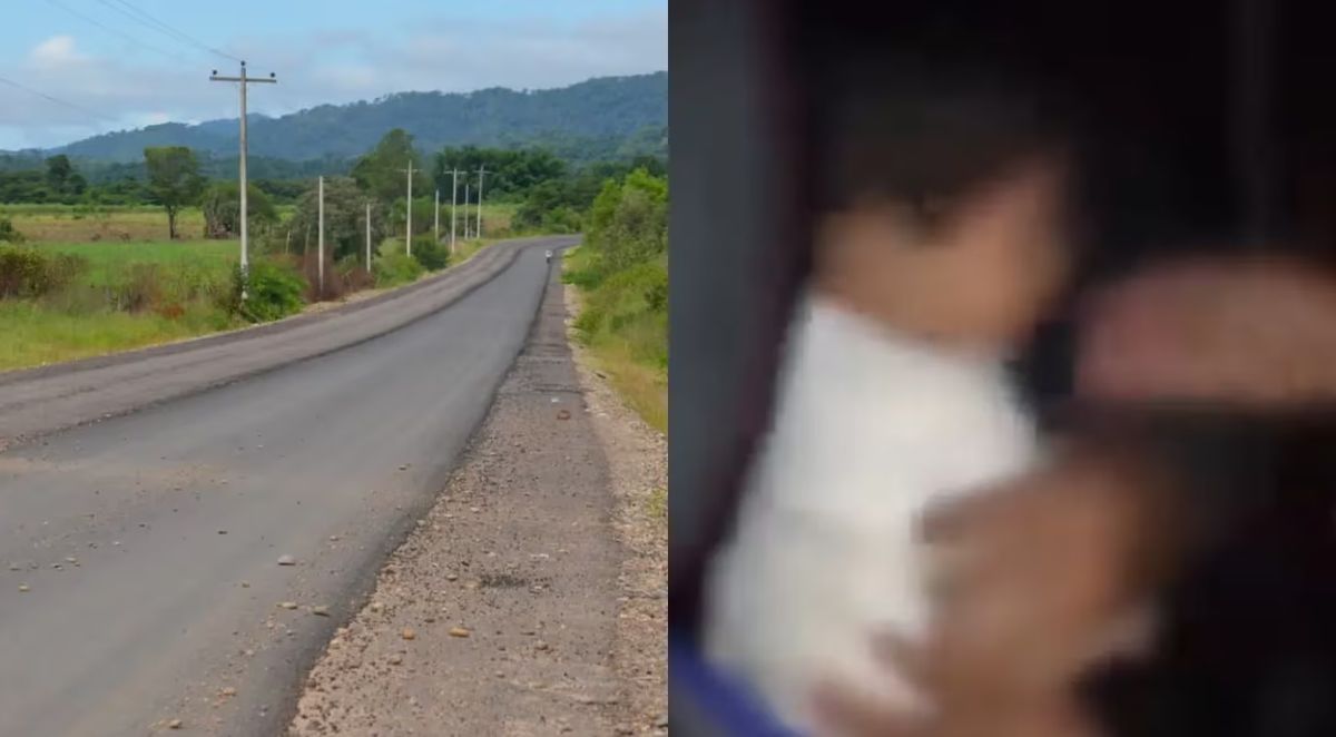 Hallaron a un bebé caminando descalzo en medio de la ruta.