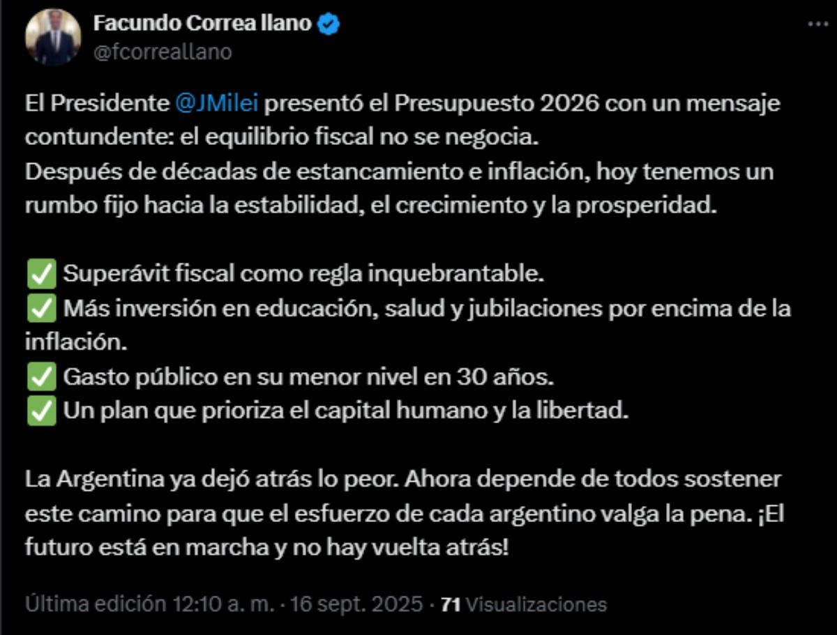 Facundo Correa Llano dijo lo suyo en las redes. Facundo Correa Llano dijo lo suyo en las redes.