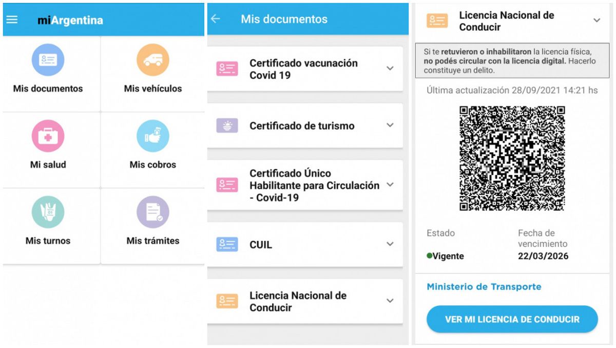 Pasos para visualizar el carnet de conducir en la aplicación Mi Argentina