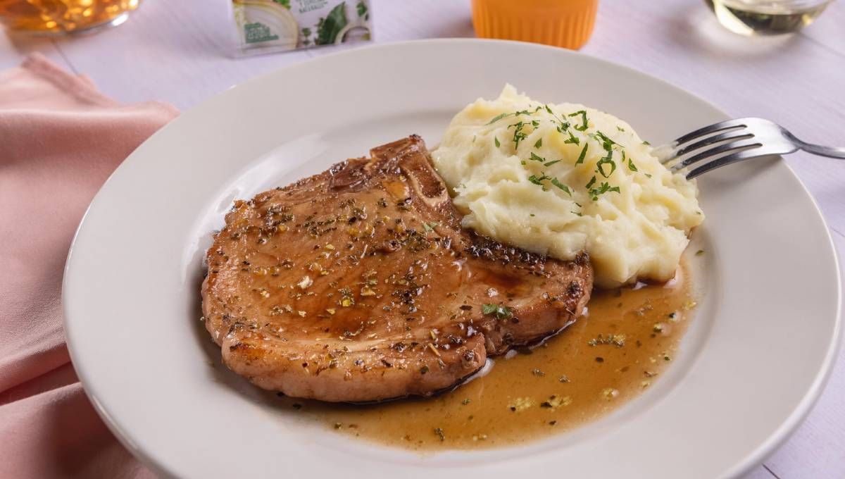 Recetas: costeletas de cerdo con puré de papas. Foto: gentileza cocinamalher.
