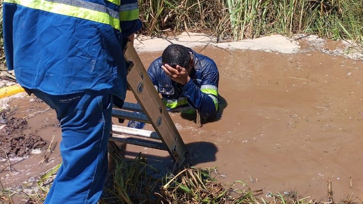 El accidente en Salta se cobró la vida de dos trabajadores. Foto: gentileza Facebook Aguas del Norte Salta.