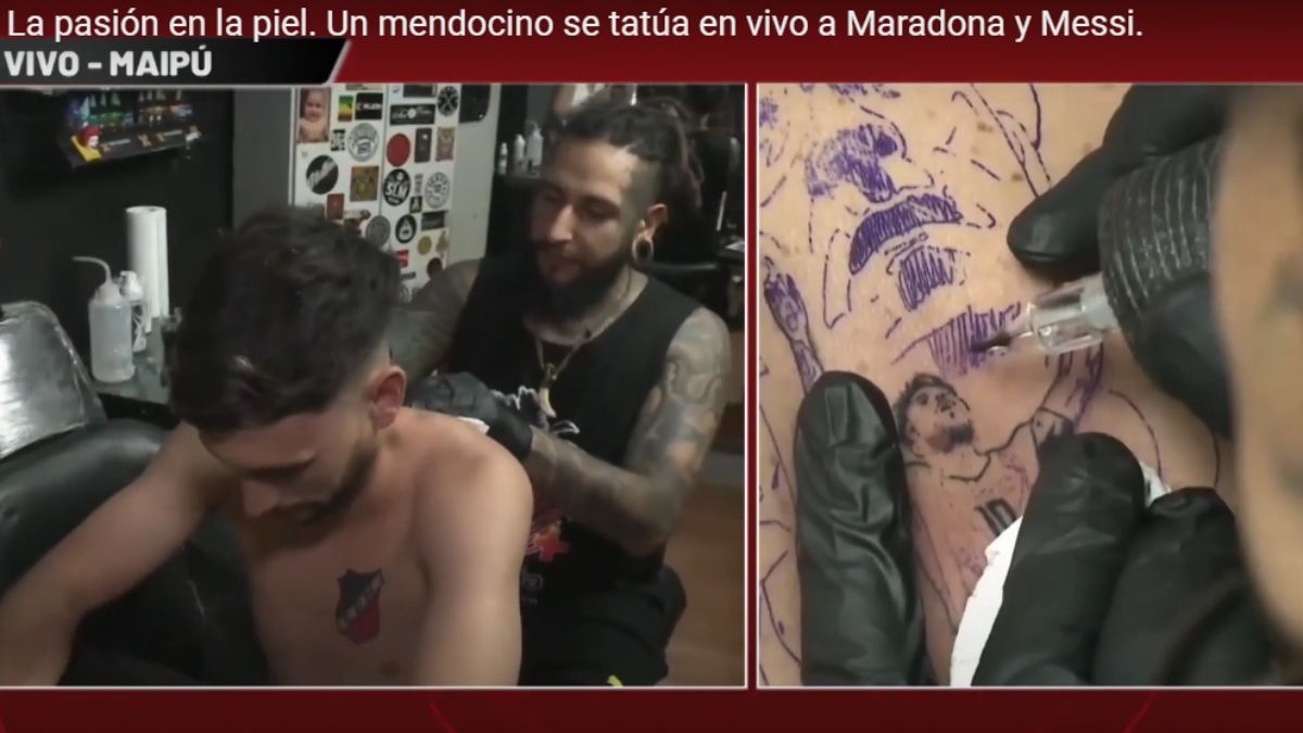 Claudio Lucero se subió a la pasión por la Scalonetta en el Mundial Qatar 2022 y se tatuó en vivo