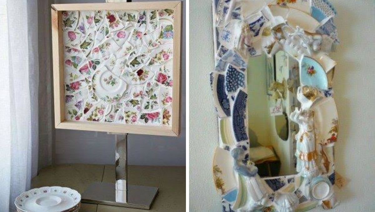 Los platos rotos son una excelente opción para el reciclaje decorativo. Los platos rotos son una excelente opción para el reciclaje decorativo.