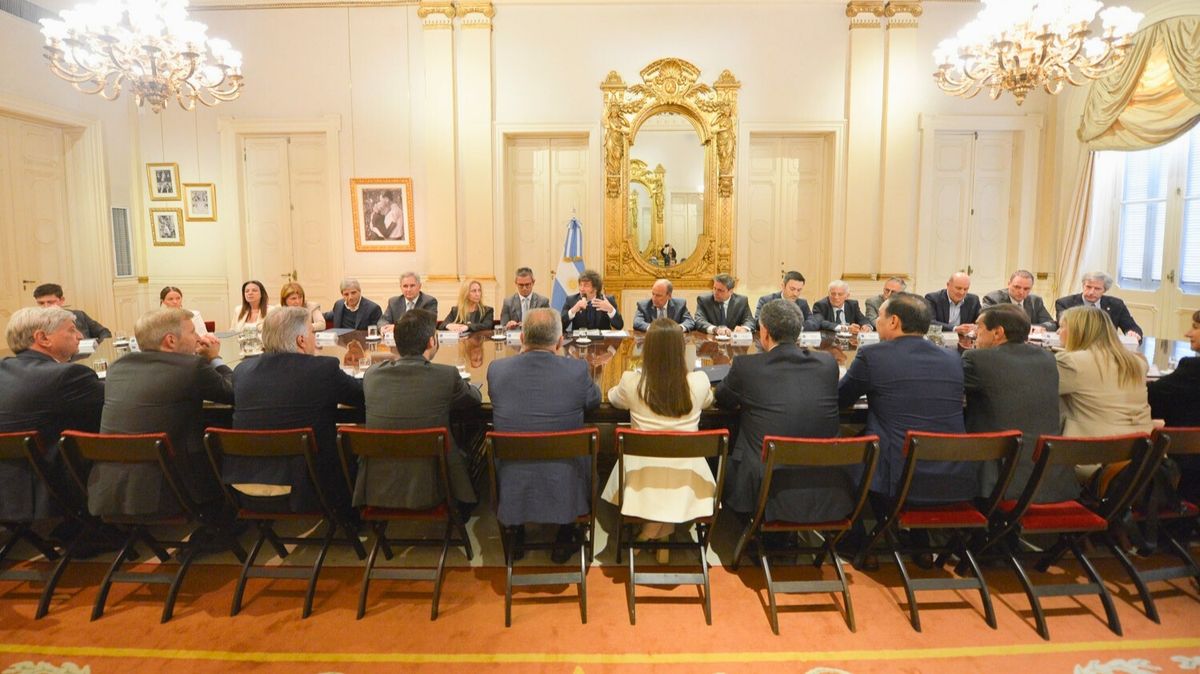 Javier Milei habla con los gobernadores y vices. Javier Milei habla con los gobernadores y vices.