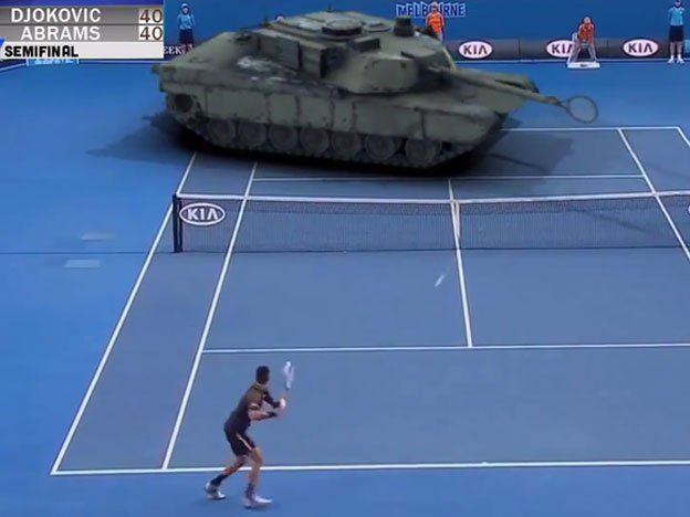 Djokovic se enfrentó con un ¡tanque de guerra!