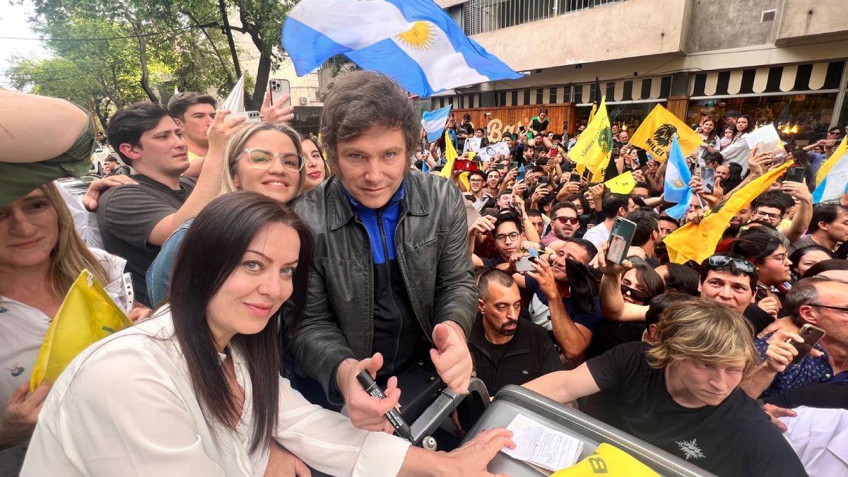 Javier Milei cuando estuvo en Mendoza como parte de su campaña electoral.