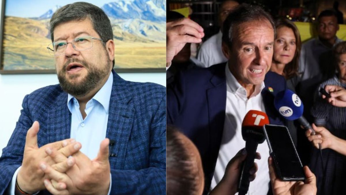 Principales candidatos a presidente de Bolivia: Samuel Doria Medina (el primero de izquierda a derecha) y Jorge Tuto Quiroga. Tienen una intención de voto del 30% cada uno, según encuestas nacionales Principales candidatos a presidente de Bolivia: Samuel Doria Medina (el primero de izquierda a derecha) y Jorge Tuto Quiroga. Tienen una intención de voto del 30% cada uno, según encuestas nacionales