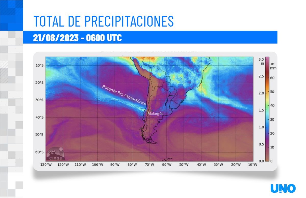 Un potente Río Atmosférico ocasionó el temporal de nieve en Malargüe. Un potente Río Atmosférico ocasionó el temporal de nieve en Malargüe.