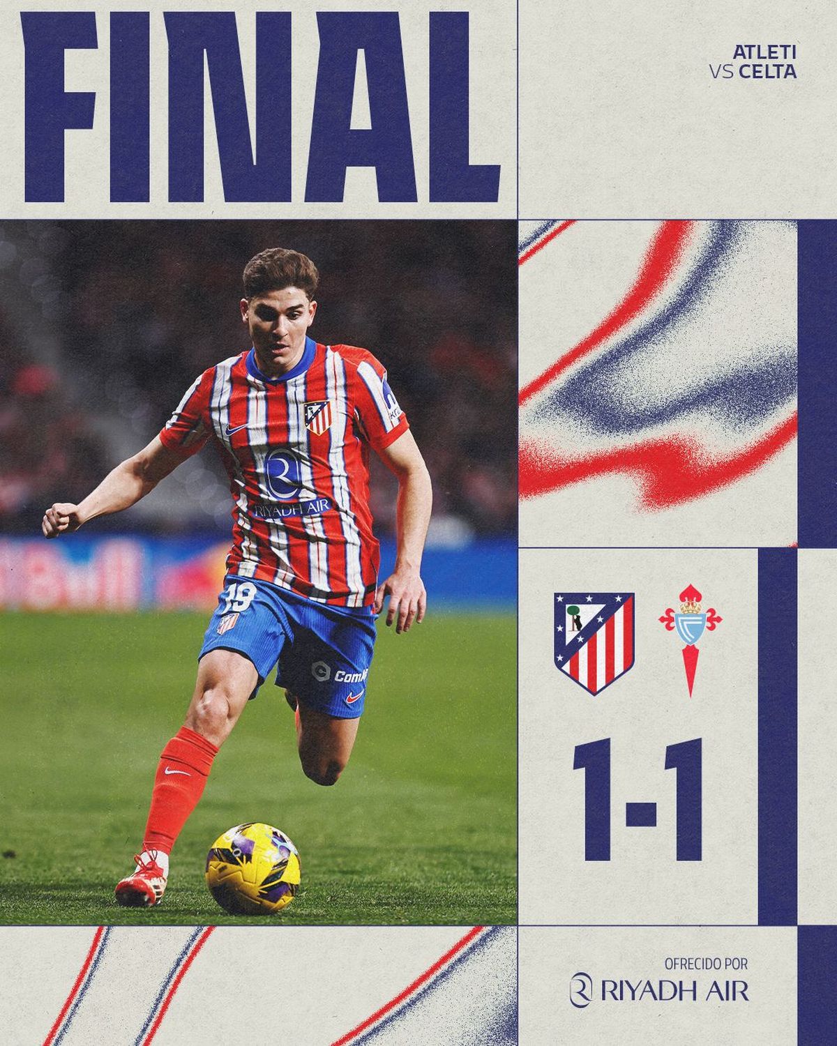 Atlético Madrid, con Julián Álvarez de arranque, empató de local. Atlético Madrid, con Julián Álvarez de arranque, empató de local.