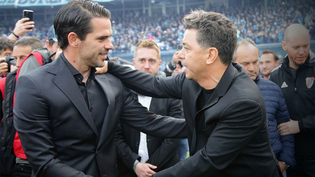 Fernando Gago y Marcelo Gallardo se saludaban antes del triunfo de River sobre Racing.
