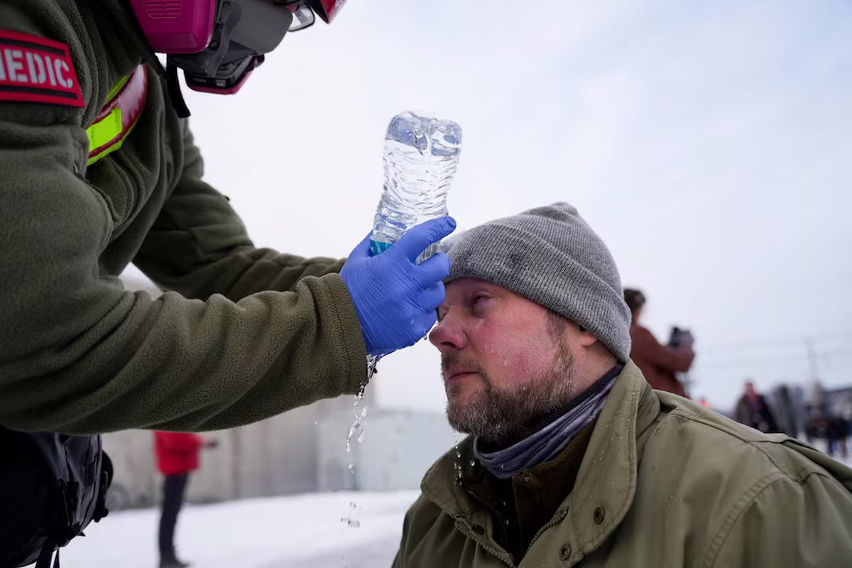 Uno de los afectados por la represión en Minneapolis. Uno de los afectados por la represión en Minneapolis.