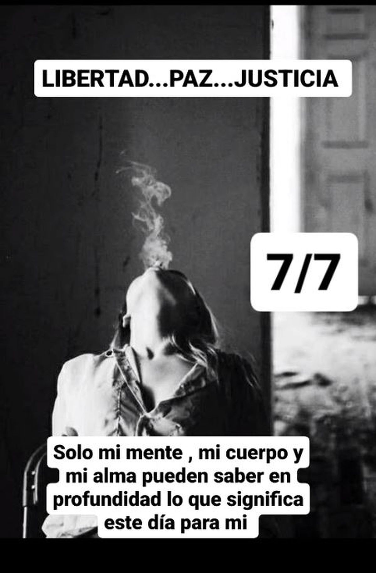 Otro posteo de Verónica Macías el día en el que Garay pasó a la cárcel. Otro posteo de Verónica Macías el día en el que Garay pasó a la cárcel.