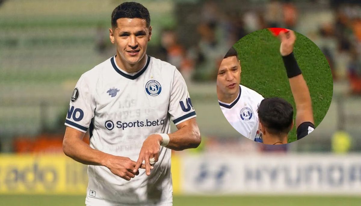 Álex Arce vio la tarjeta roja frente al Canalla.