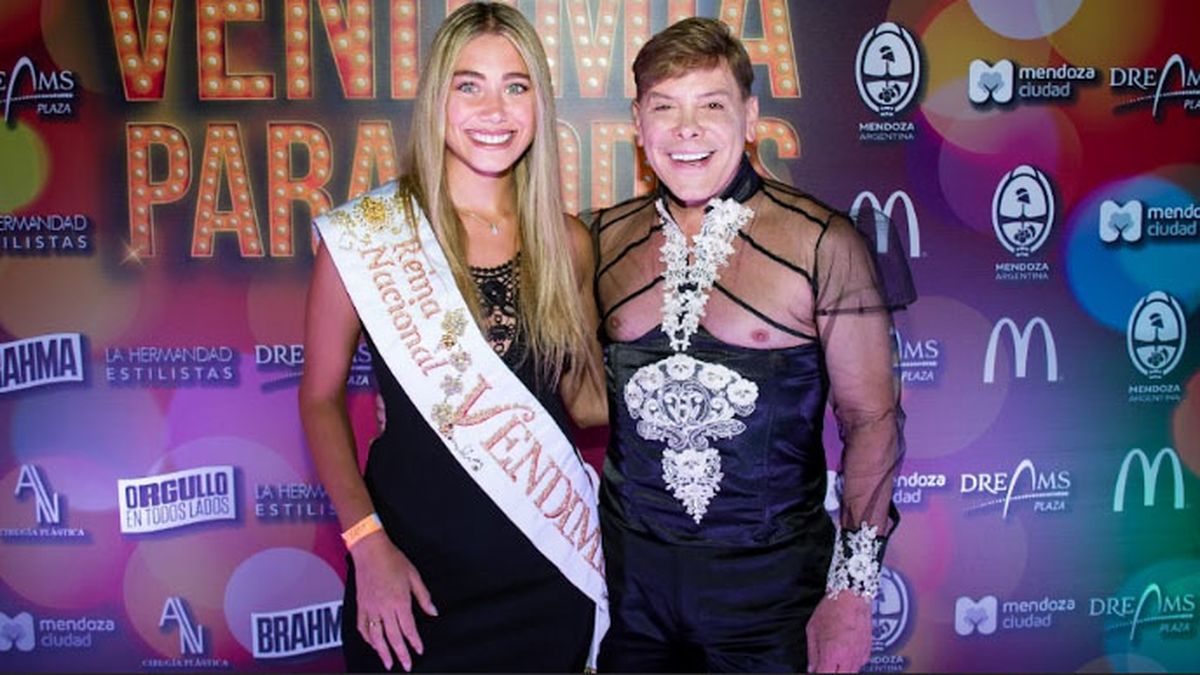 Agostina Saua, Reina Nacional de la Vendimia y Gabriel Canci.